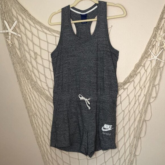 NIKE Women's Heather Grey Gym Vintage One Piece Romper M - Picture 13 of 13